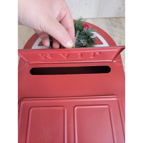 Ashland metal Santa Red Door mailbox Xmas home decor - Picture 5 of 13